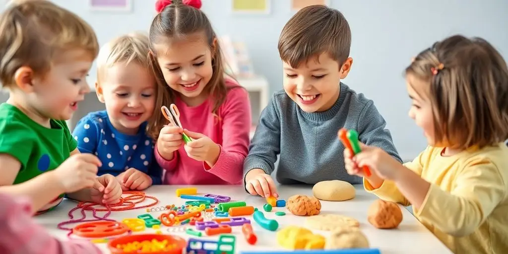 Children engaging in fun fine motor skills activities.