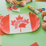 Easy DIY Canada Day Craft for Children- Paper Plate Maple Leaf Flag