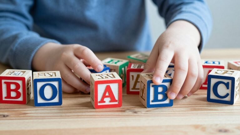Alphabet blocks for early letter recognition activities.