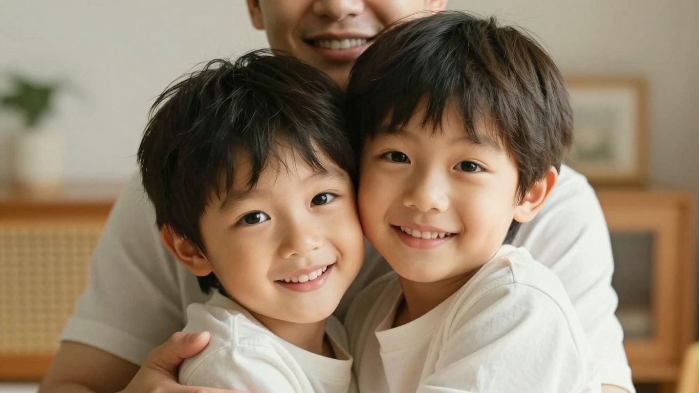 Parent and child smiling, building confidence and self-esteem.