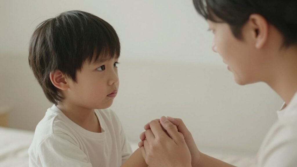 Parent and strong-willed child connecting with patience.