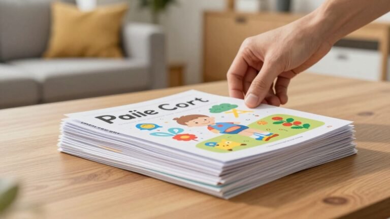 Printable parenting worksheets on a table